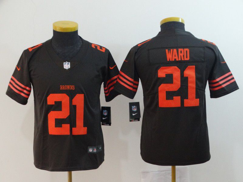 Youth Cleveland Browns #21 Ward Brown Nike Vapor Untouchable Limited Playe NFL Jerseys